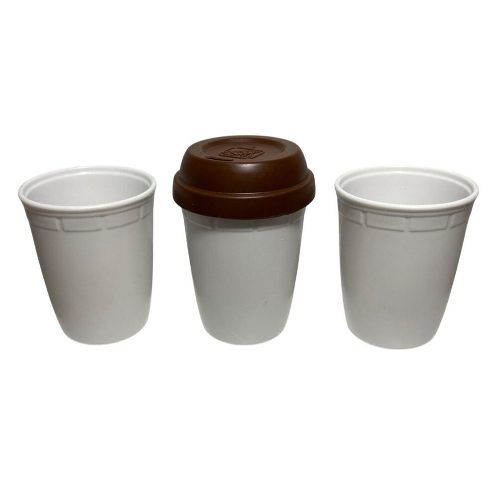 Fisher Price Little Tikes Step 2 Coffee Travel Cup W/ Lid + 2 Cups Fun w/ Food